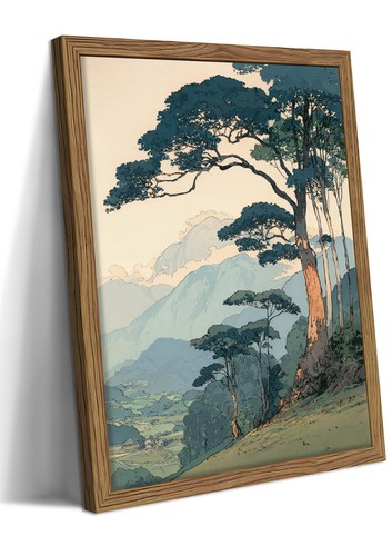 Vintage japanese forest canvas - vintage,