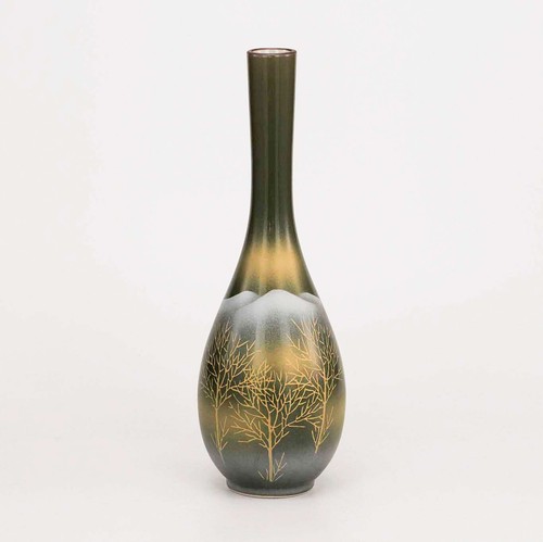 Kutani crane neck vase trees - kutani,