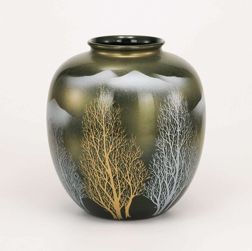 Kutani ware vase gold trees - gold,