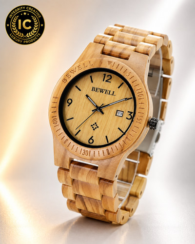 Men wooden watch quartz - watch,