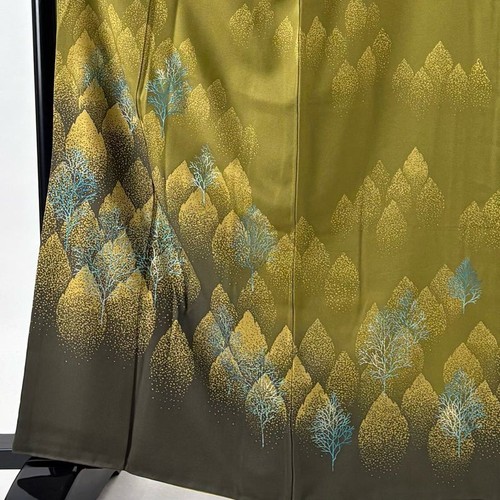 Japanese silk houmongi kimono - silk,
